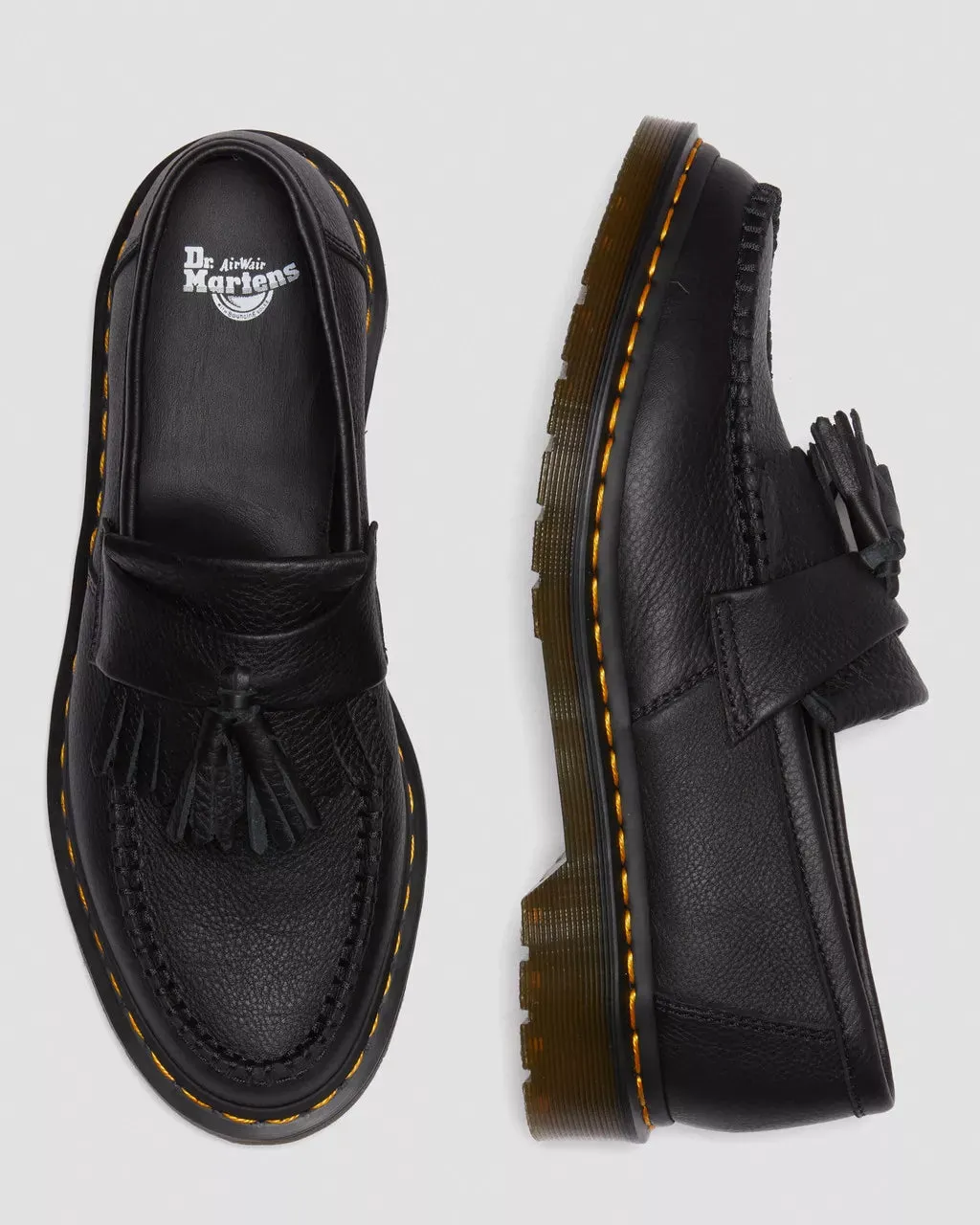 Adrian Virginia Leather Tassel Loafers - Black