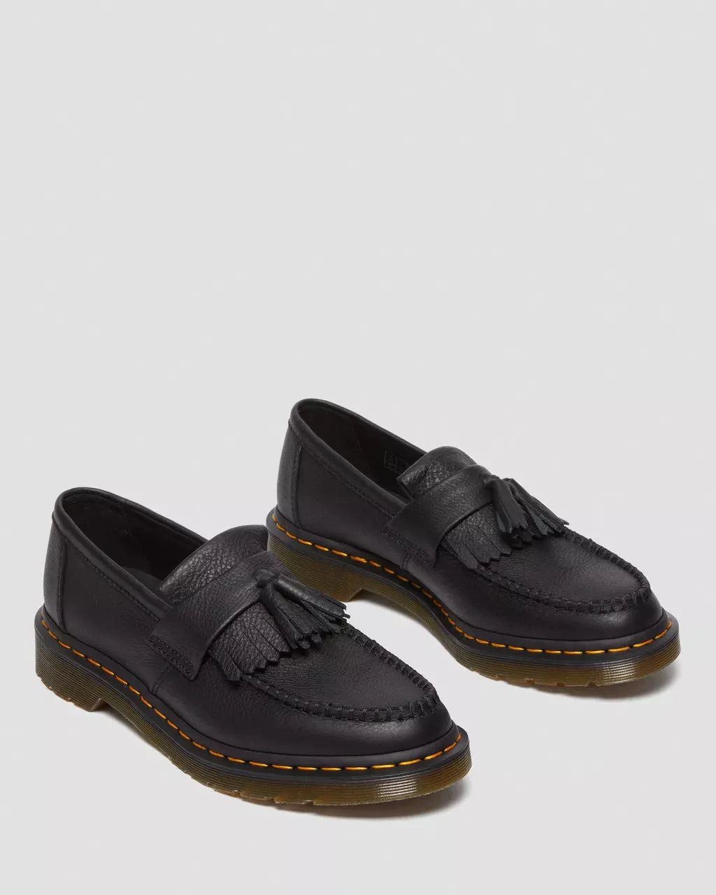 Adrian Virginia Leather Tassel Loafers - Black