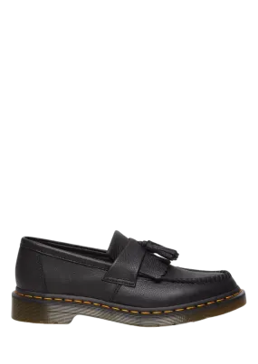 Adrian Virginia Leather Tassel Loafers - Black