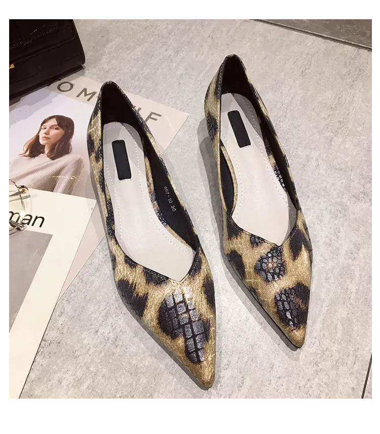 BOOPDO DESIGN KITTEN HEELS IN ANIMAL PRINT