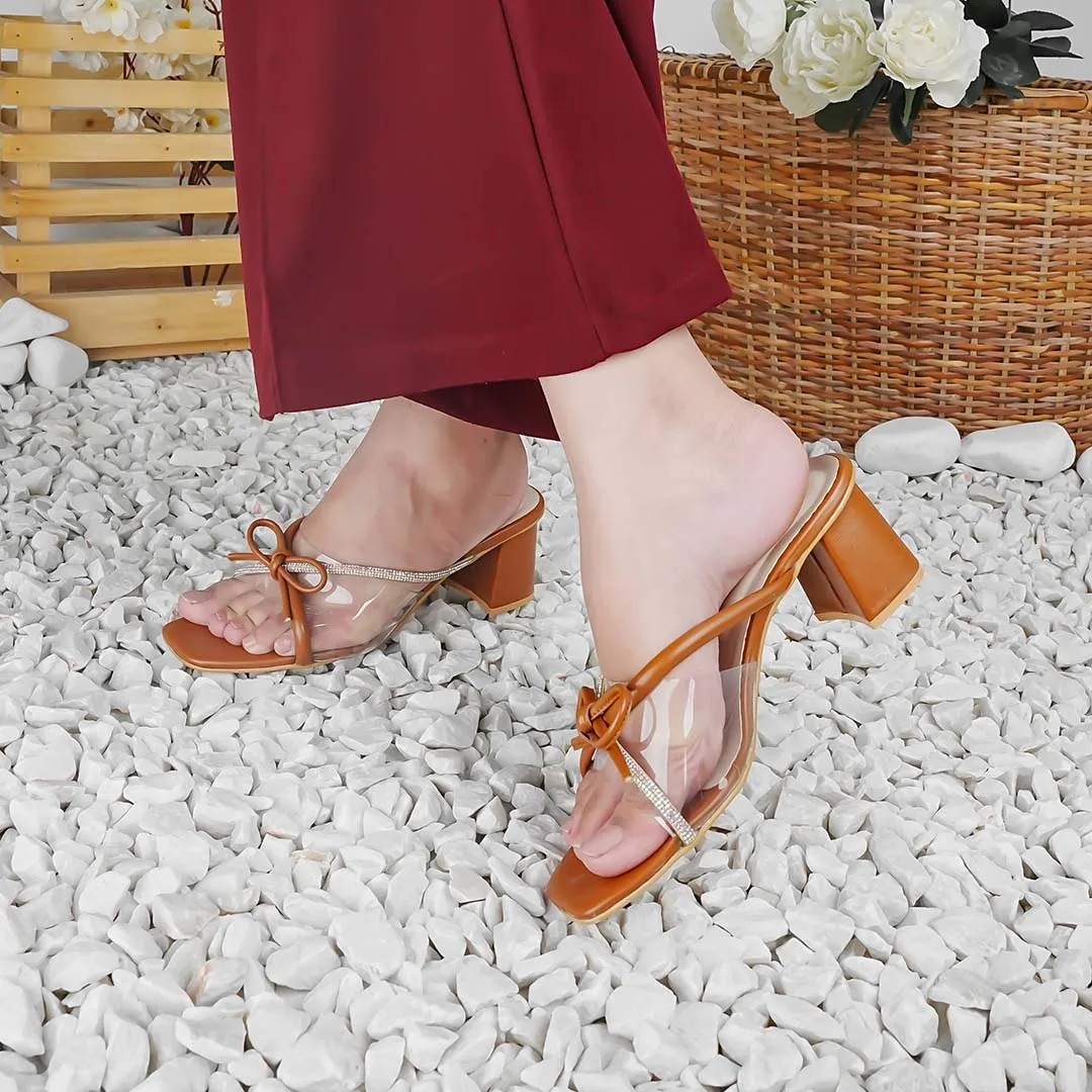 Bowtique Heels Brown