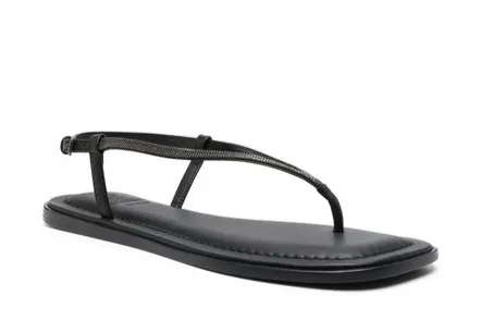 Brunello Cucinelli Women's Slingback Buckled Sandals In Black