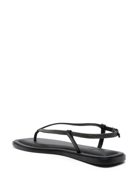 Brunello Cucinelli Women's Slingback Buckled Sandals In Black