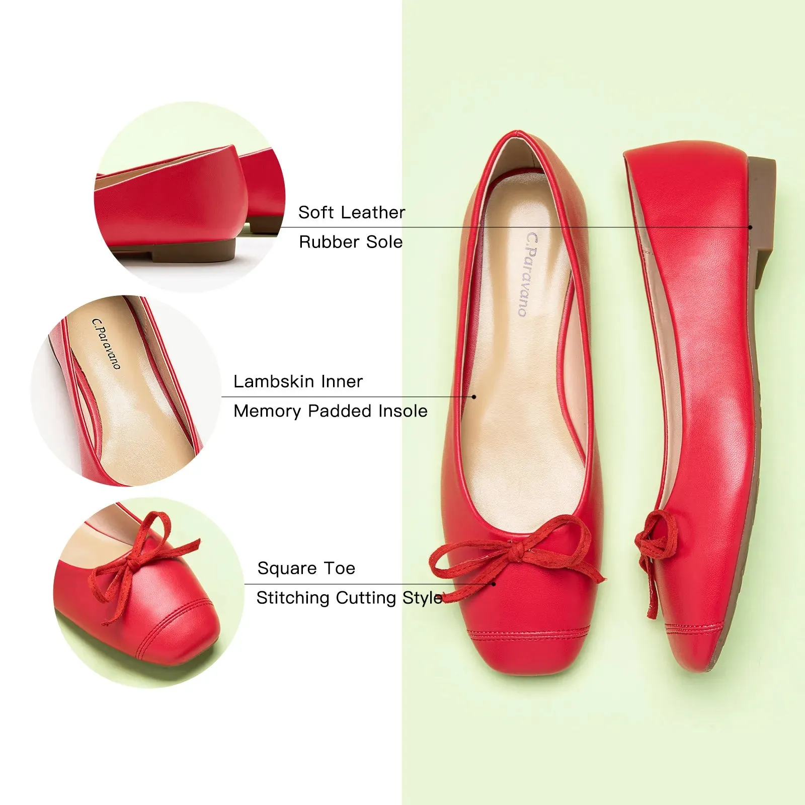 Cap-Toe Ballet Flats (Elena)