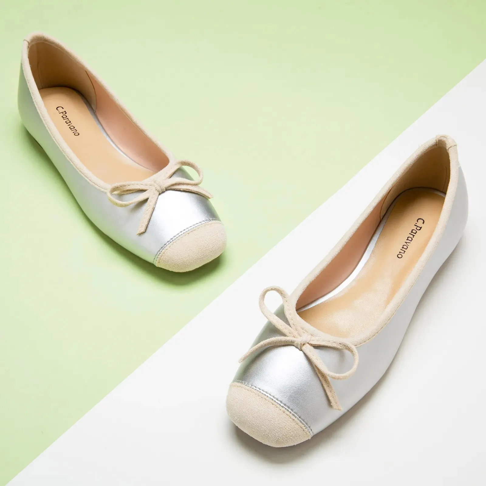 Cap-Toe Ballet Flats (Elena)