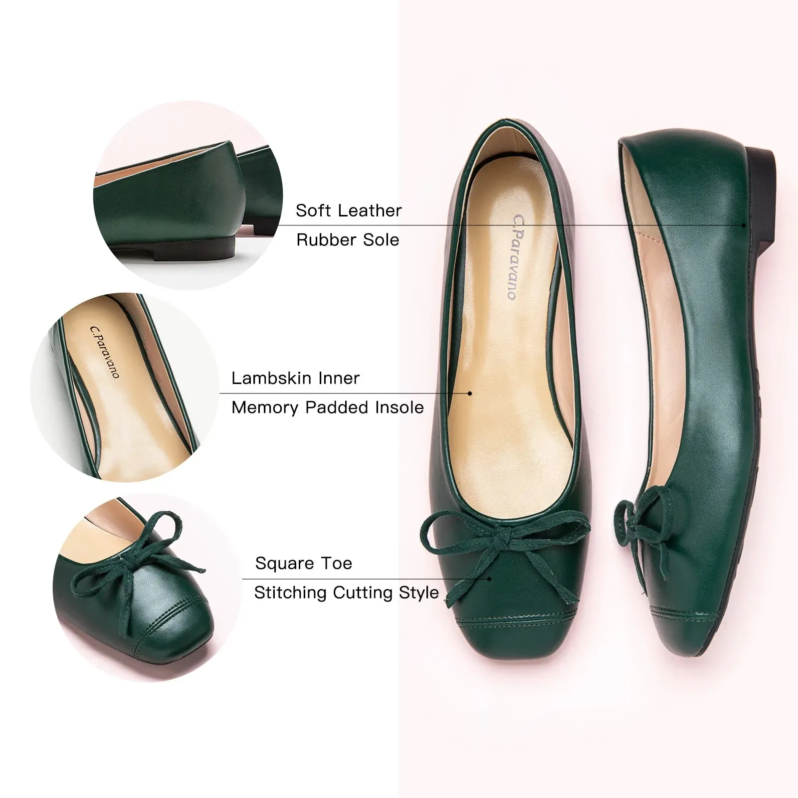 Cap-Toe Ballet Flats (Elena)