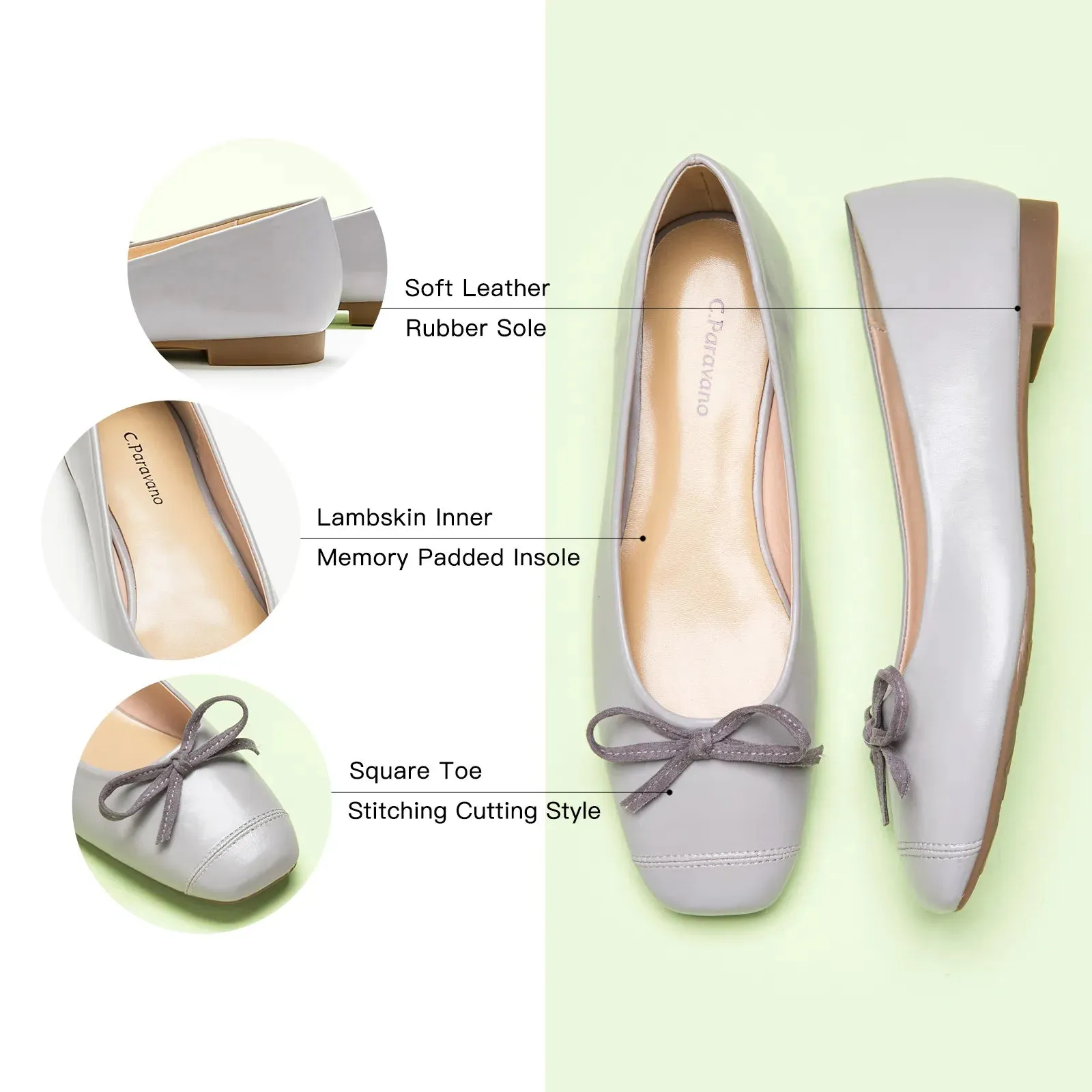 Cap-Toe Ballet Flats (Elena)