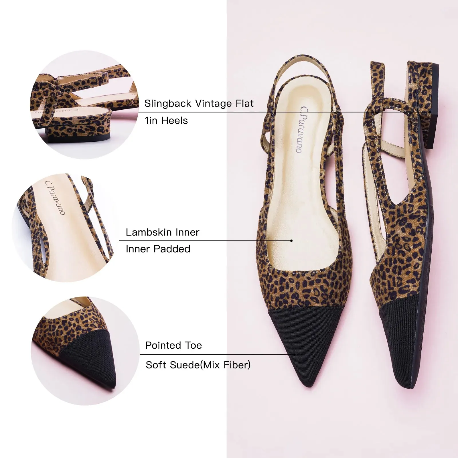 Cap-Toe Slingback Flats (Freya)