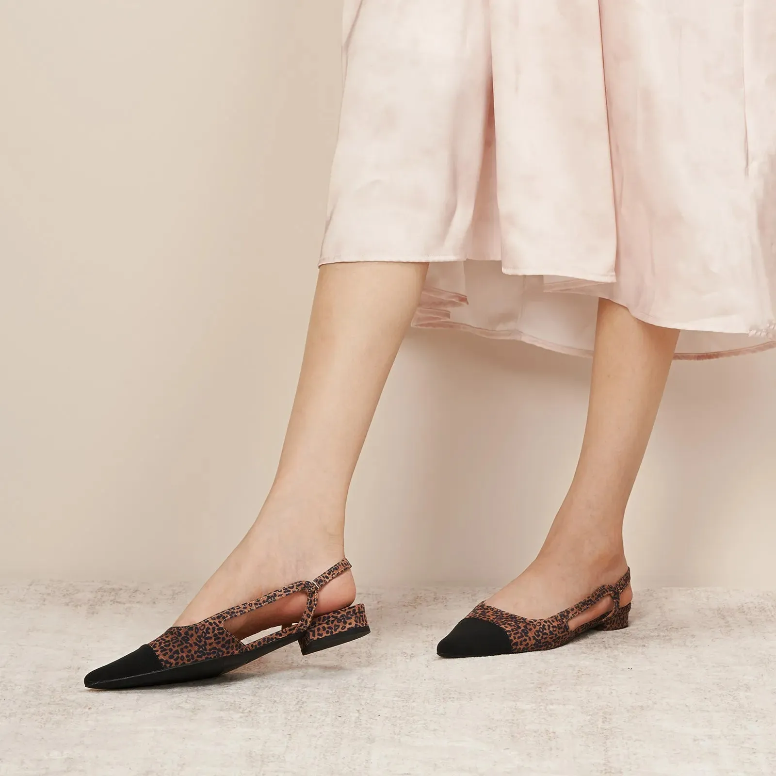 Cap-Toe Slingback Flats (Freya)