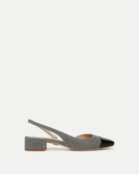 Cecile Lurex Cap-Toe Slingback