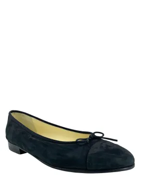 Chanel CC Cap Toe Suede Ballet Flats Size 11