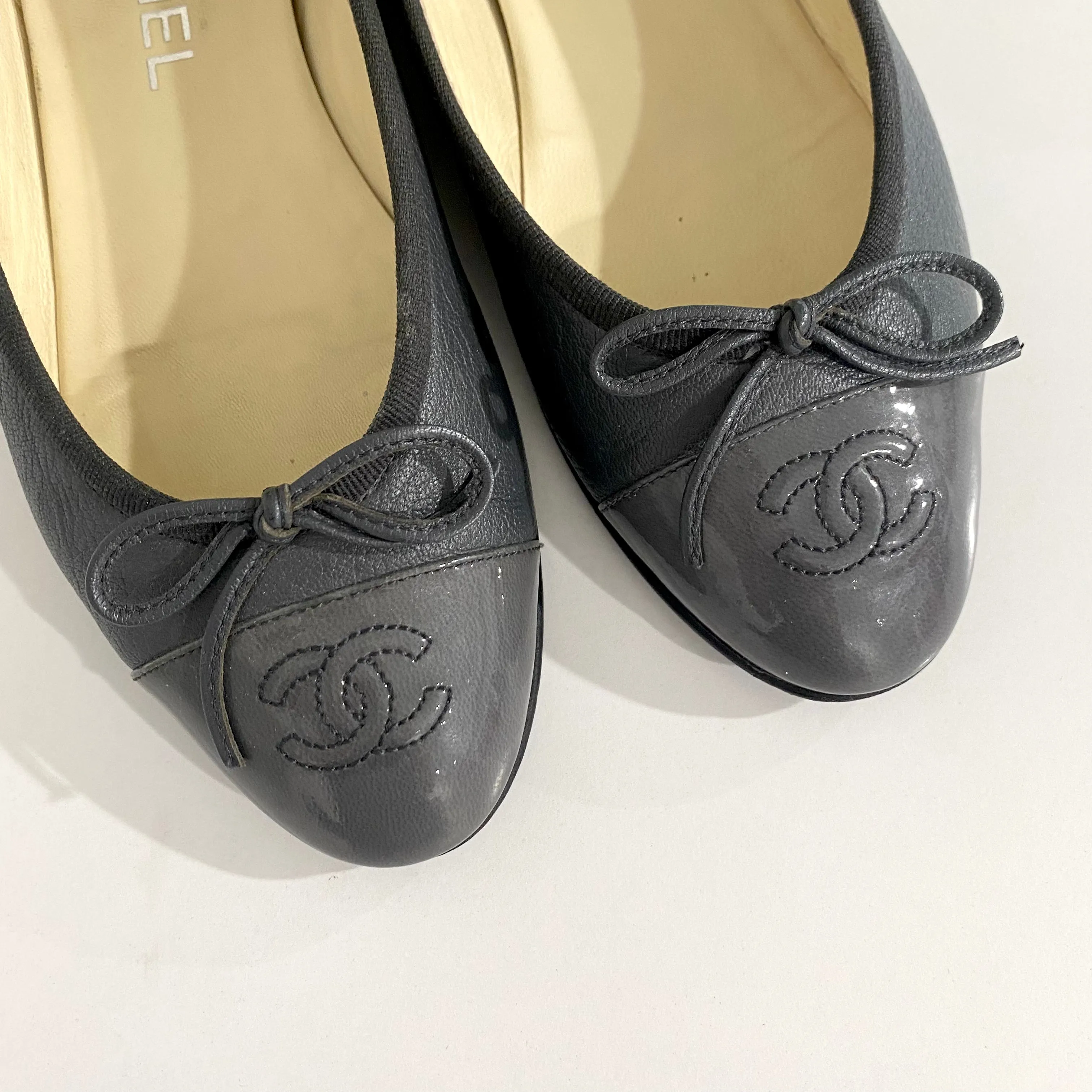 Chanel Grey Ballet Flats