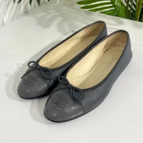 Chanel Grey Ballet Flats