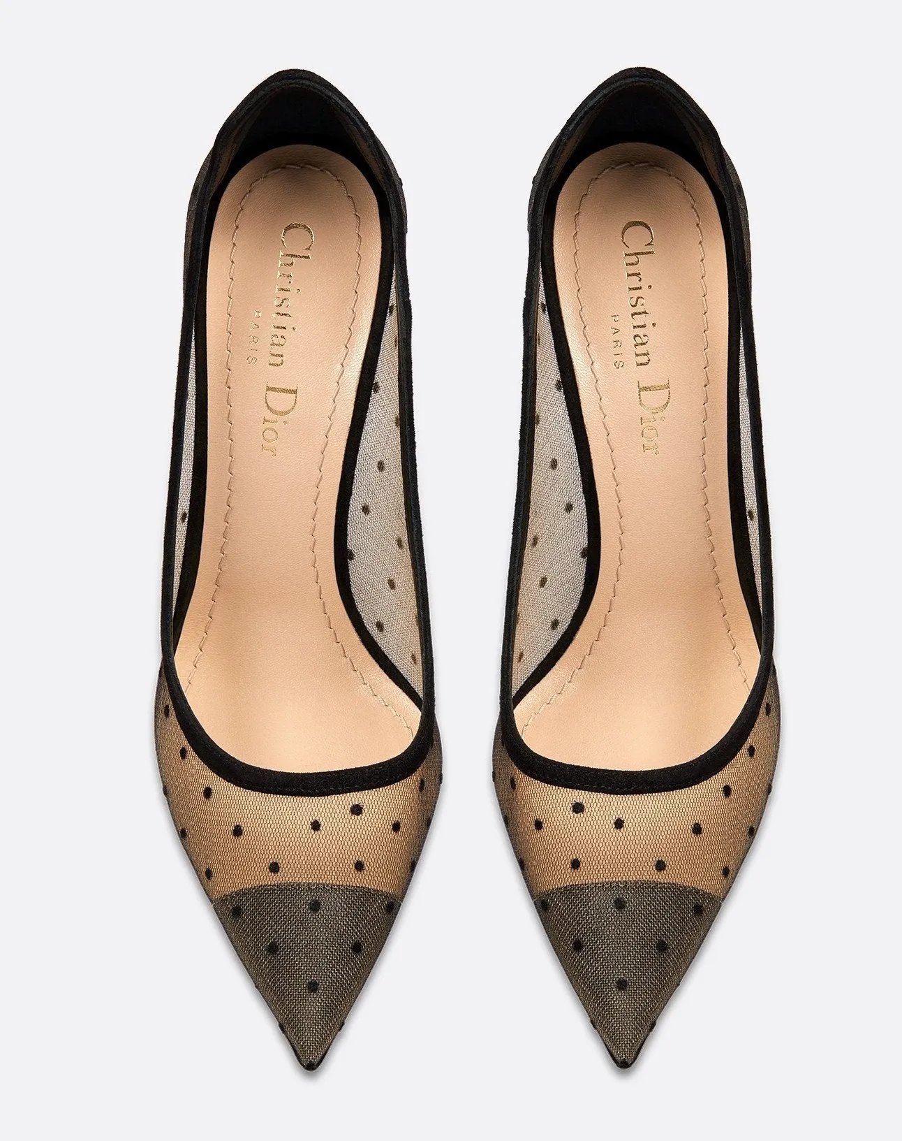 D-Moi Pump in Embroidered Dotted Swiss Tulle, Black