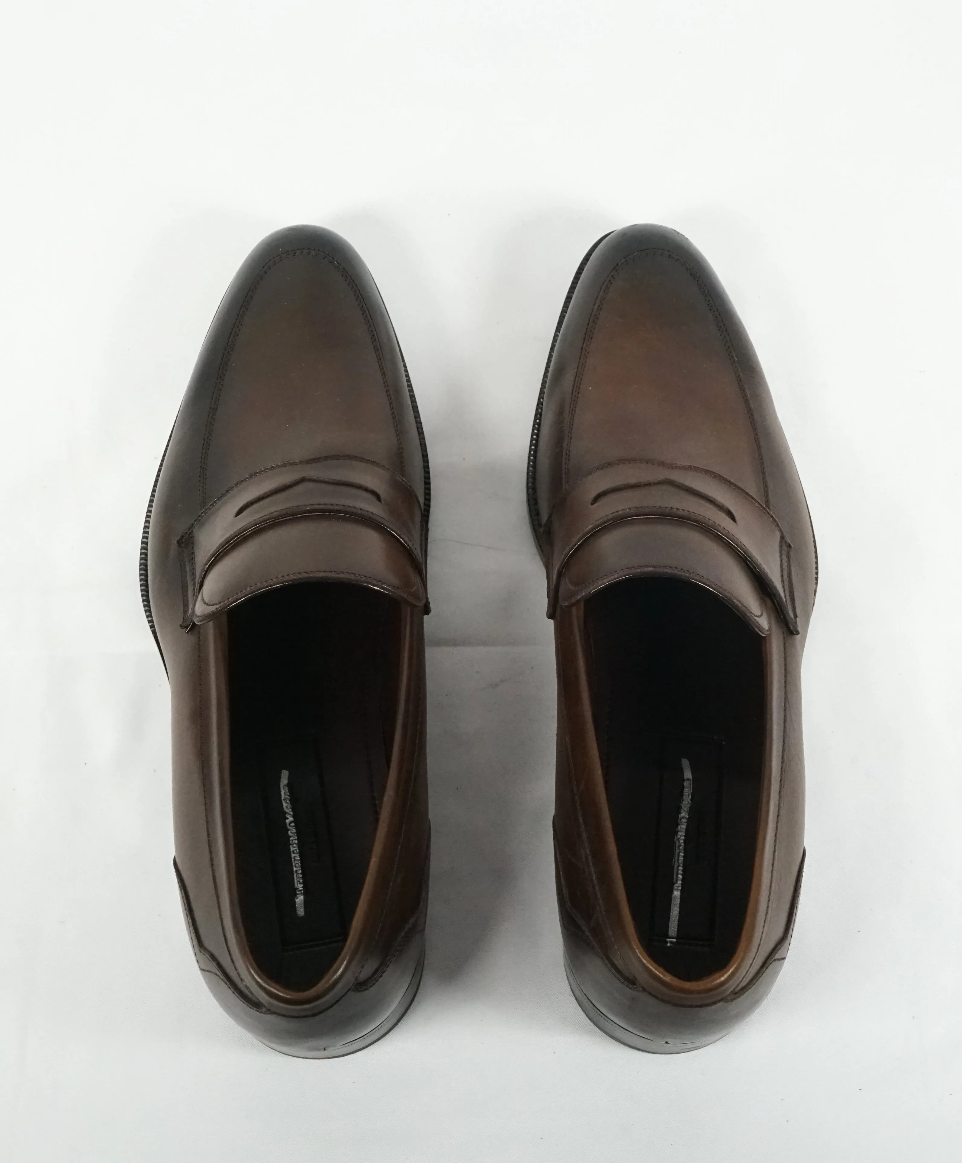 ERMENEGILDO ZEGNA - “Garonne” Brown Penny Loafers Galace Tips - 10