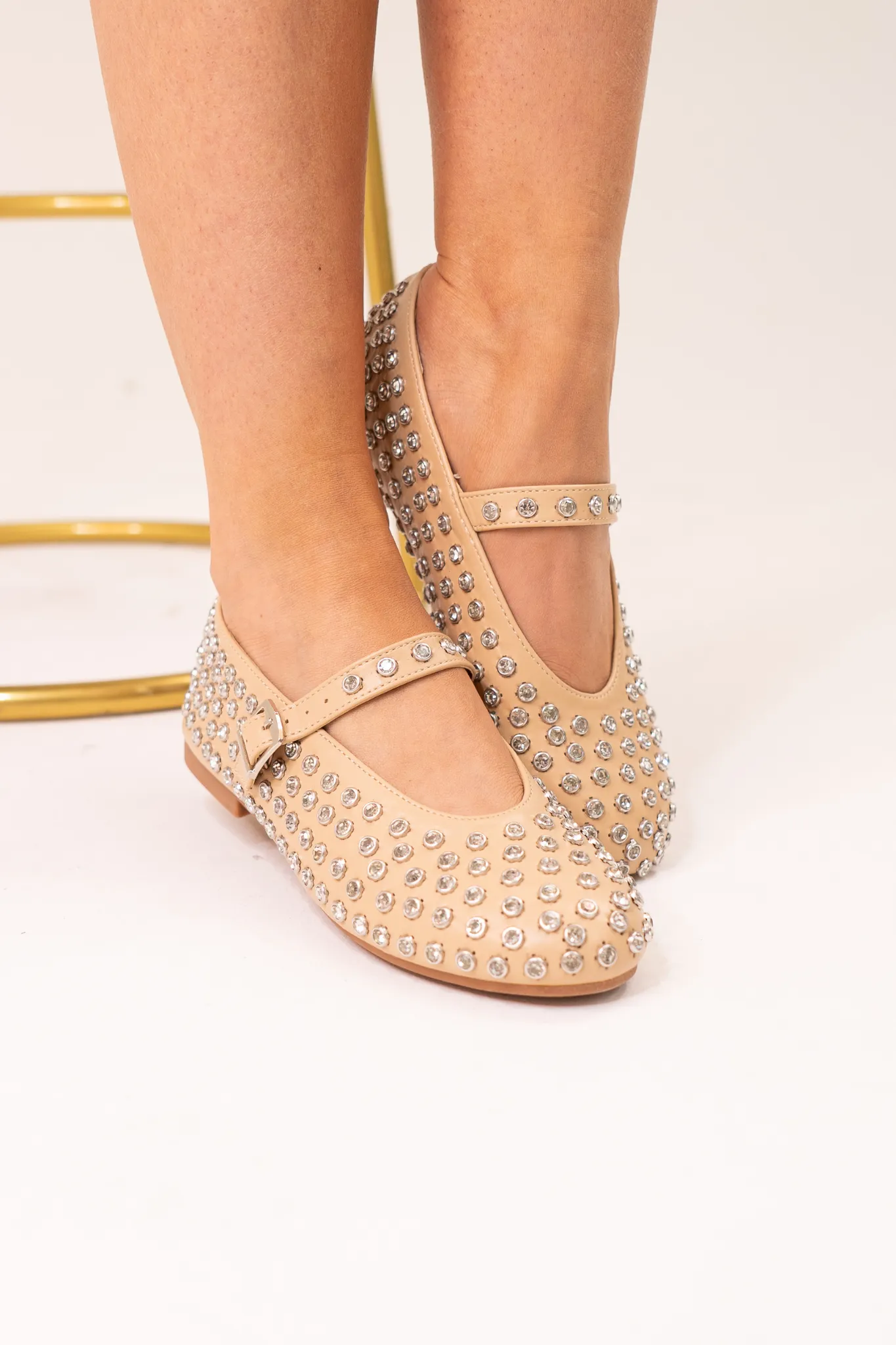 Faith Studded Flats In Neutral