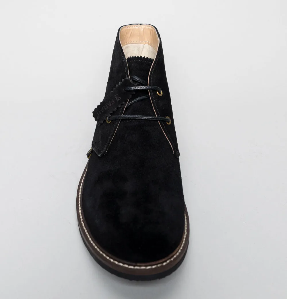 Farah Briggs Suede Desert Boots Black Mono