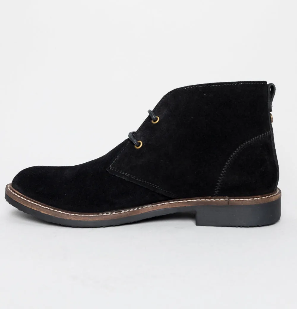 Farah Briggs Suede Desert Boots Black Mono