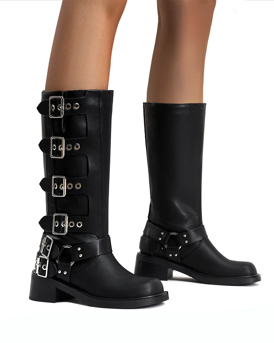 Fiorella Buckled-up Combat Boot