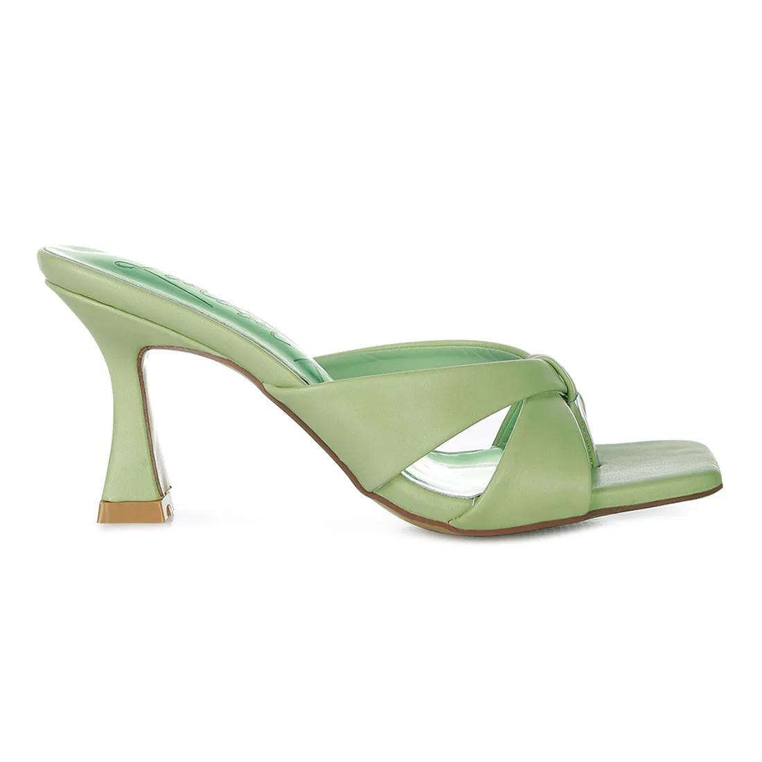 Green Criss Cross Slip On Thong Sandals