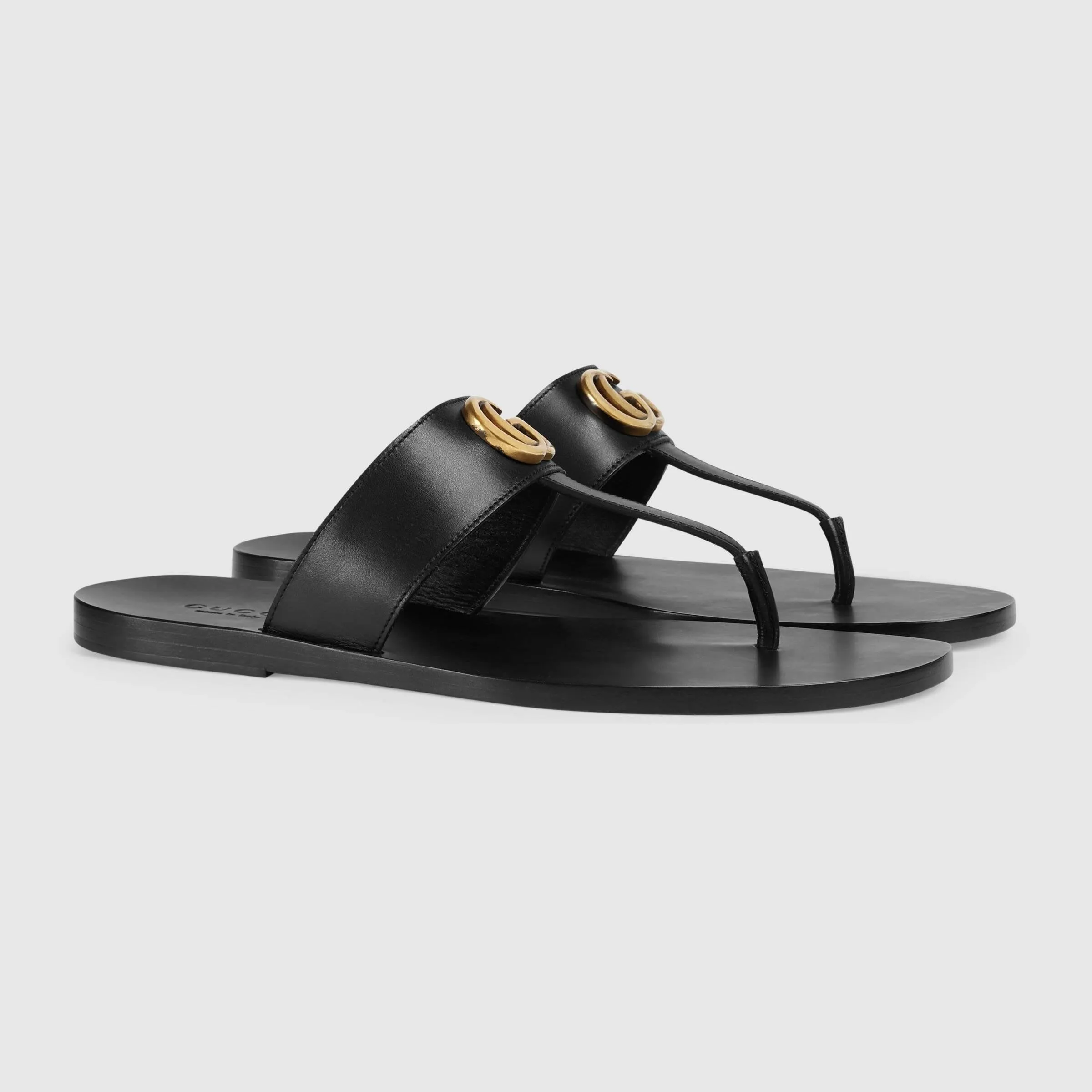 GUCCI GG LEATHER THONG SANDALS