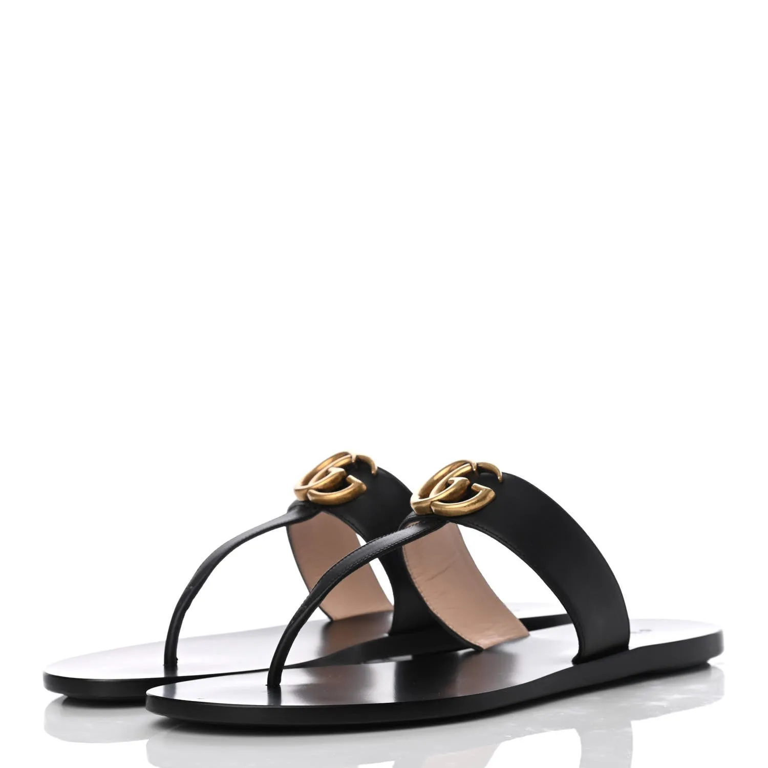 GUCCI GG LEATHER THONG SANDALS