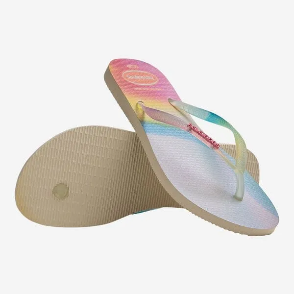 Havaianas Slim Metallic Rainbow Beige