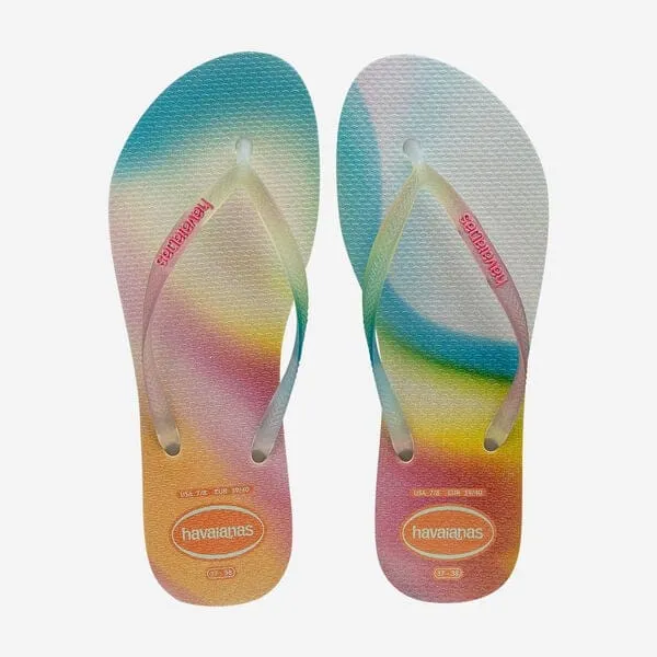 Havaianas Slim Metallic Rainbow Beige