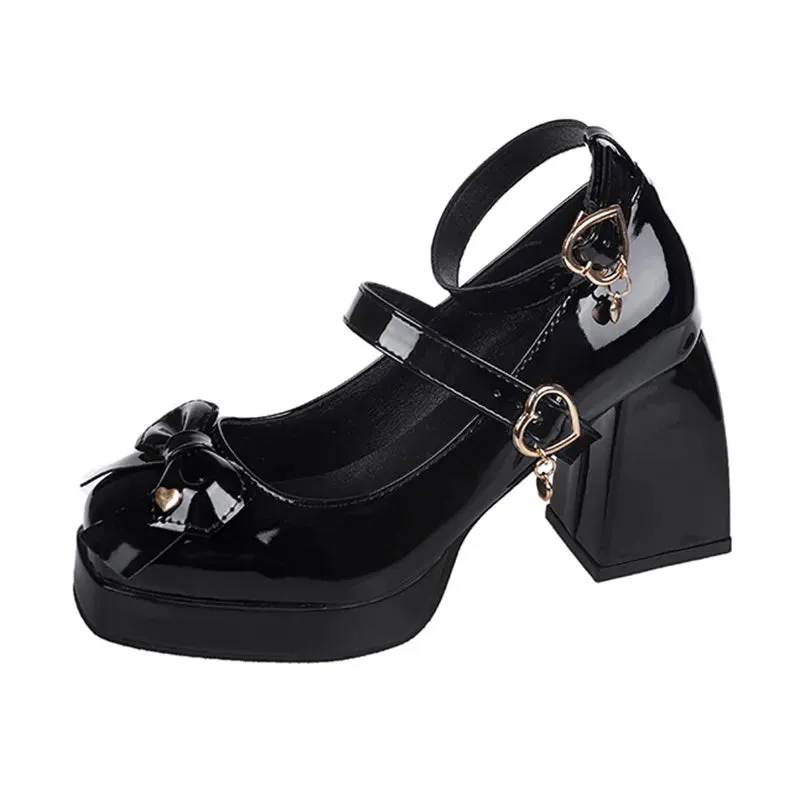 Heart Buckle High Heels Pumps