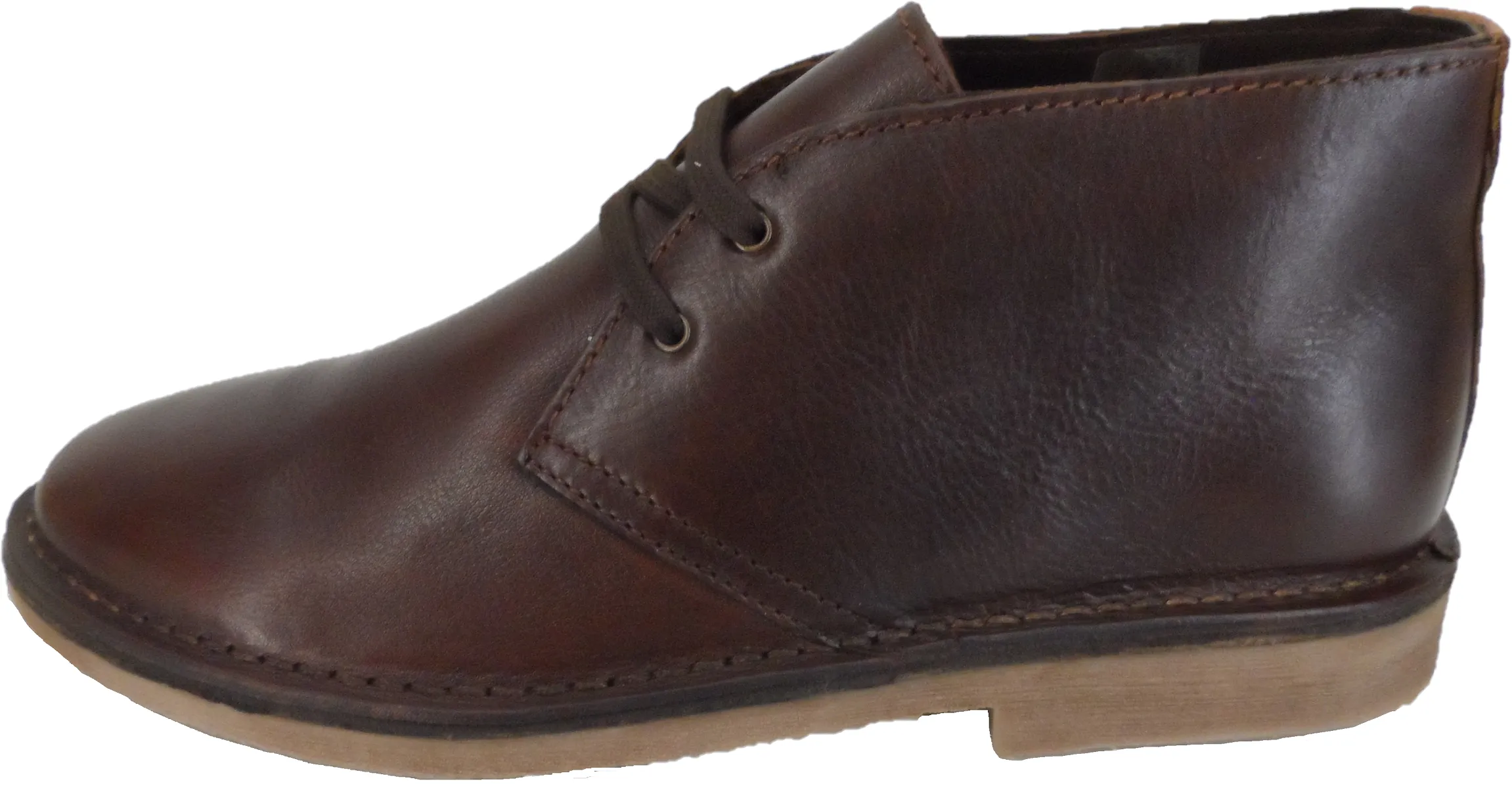 Hush Puppies Mens Brown 2 Eyelet Leather Desert Boots