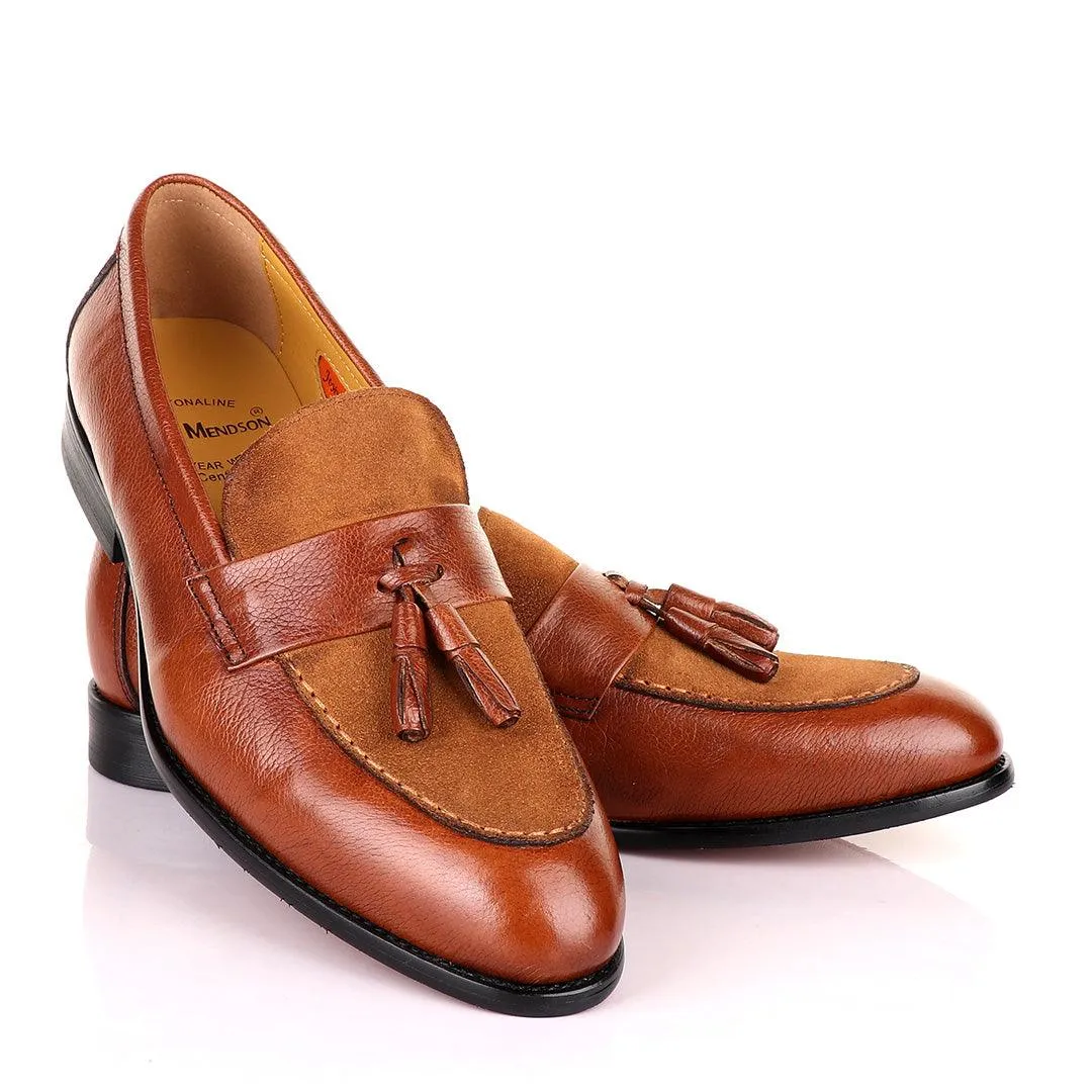 John Mendson Crafted Brown and Suede tassel Loafers Shoe