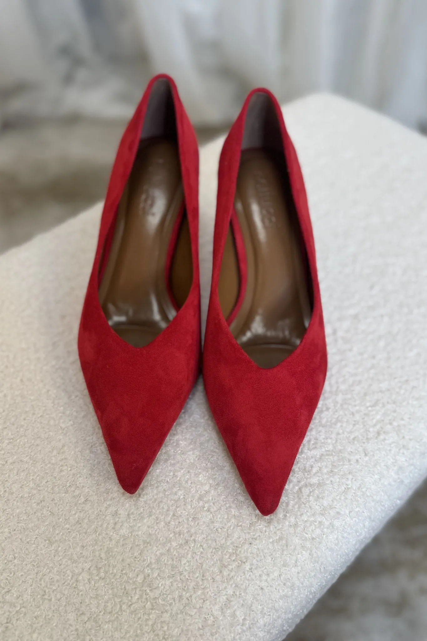 Lauren Faux Suede Kitten Heel In Red