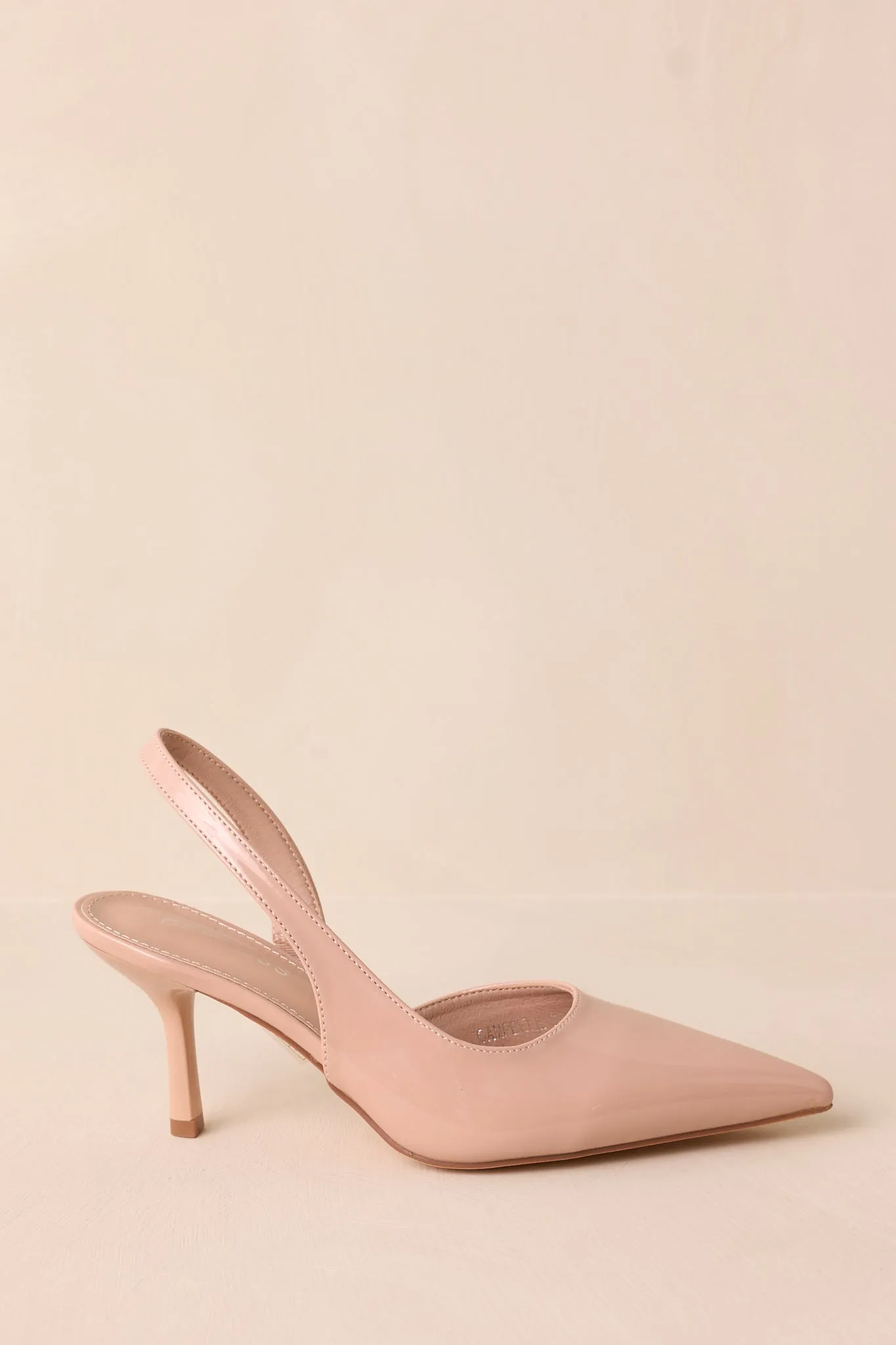 Meant To Be Mine Beige Slingback Kitten Heels