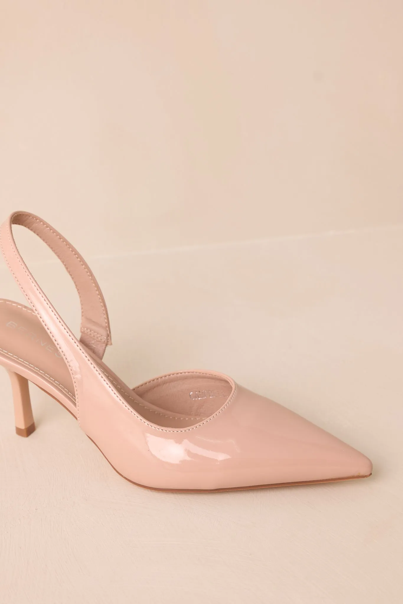 Meant To Be Mine Beige Slingback Kitten Heels