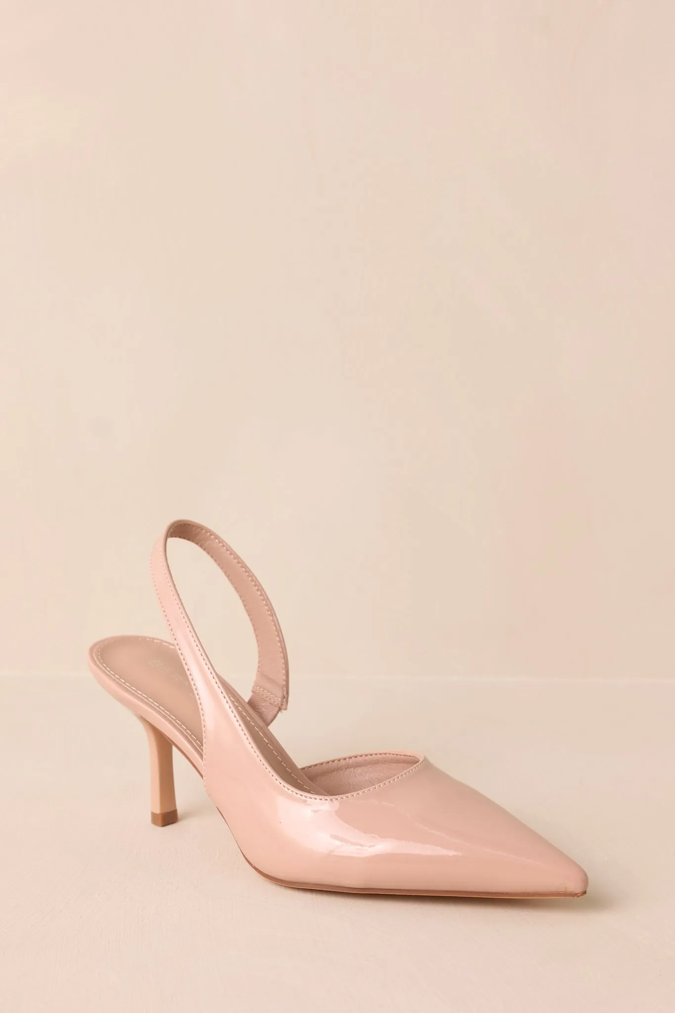 Meant To Be Mine Beige Slingback Kitten Heels