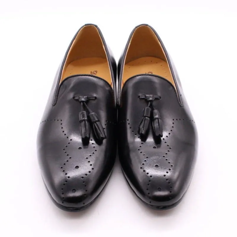 Men's Hand Painted Cowhide Tassel Loafers