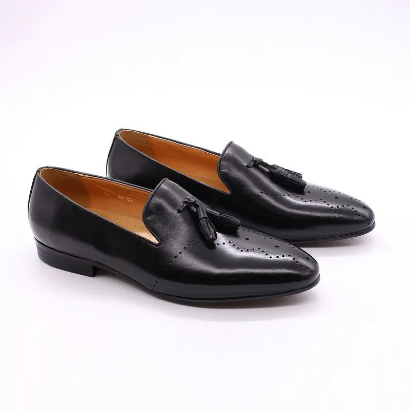 Men's Hand Painted Cowhide Tassel Loafers