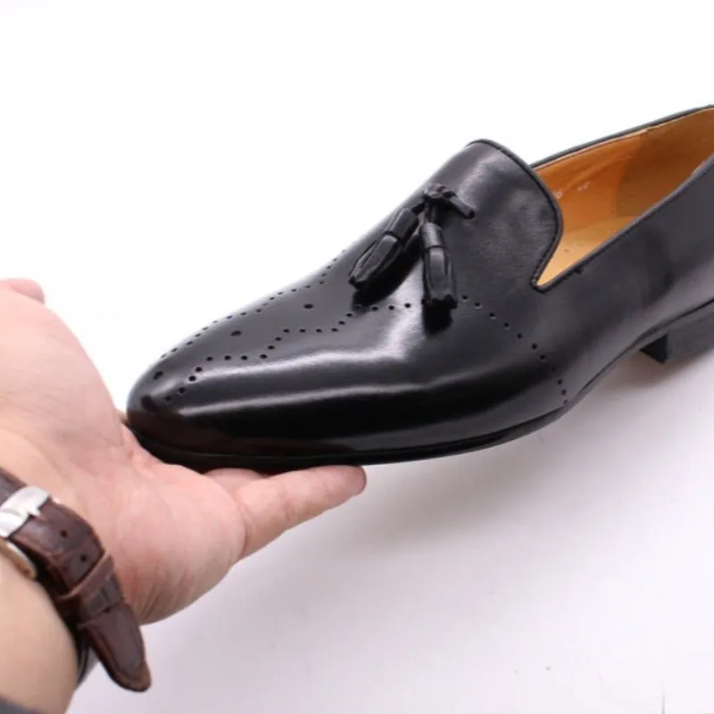 Men's Hand Painted Cowhide Tassel Loafers