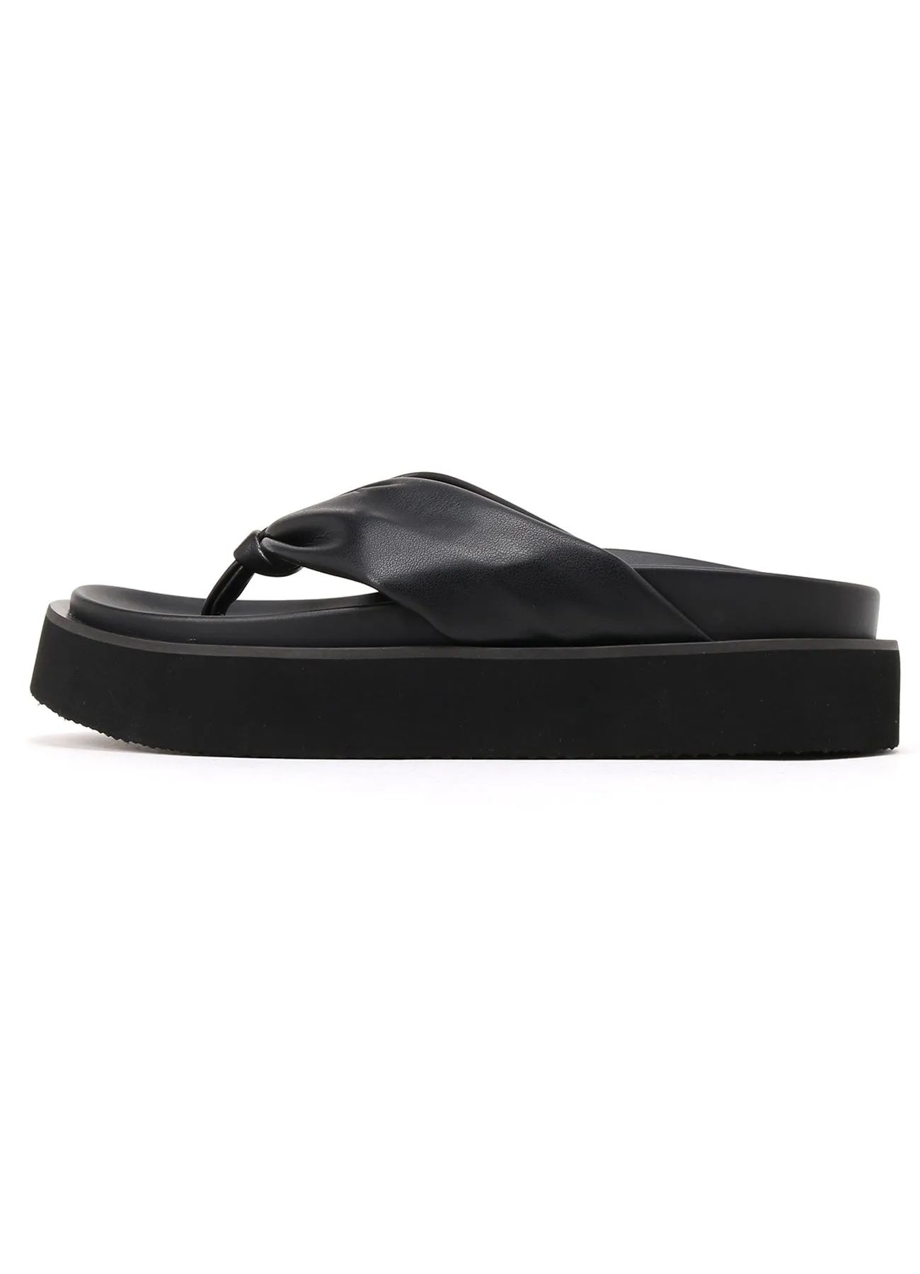 PU LEATHER A FOOTBED GETA SANDALS