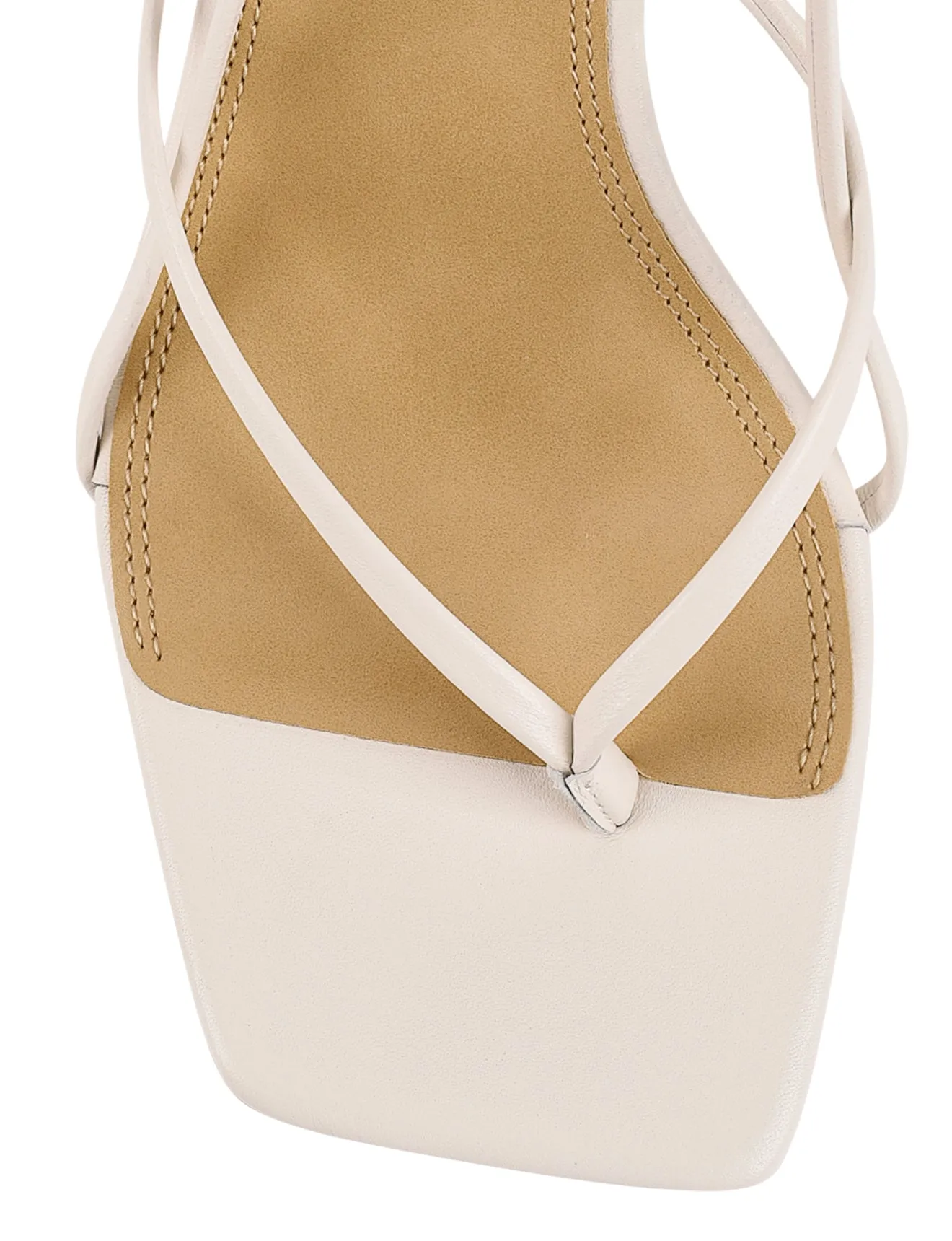 Santorini Strappy Thong Sandal - Chalk White Leather