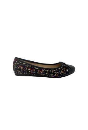 Tweed Ballet Flats - Black