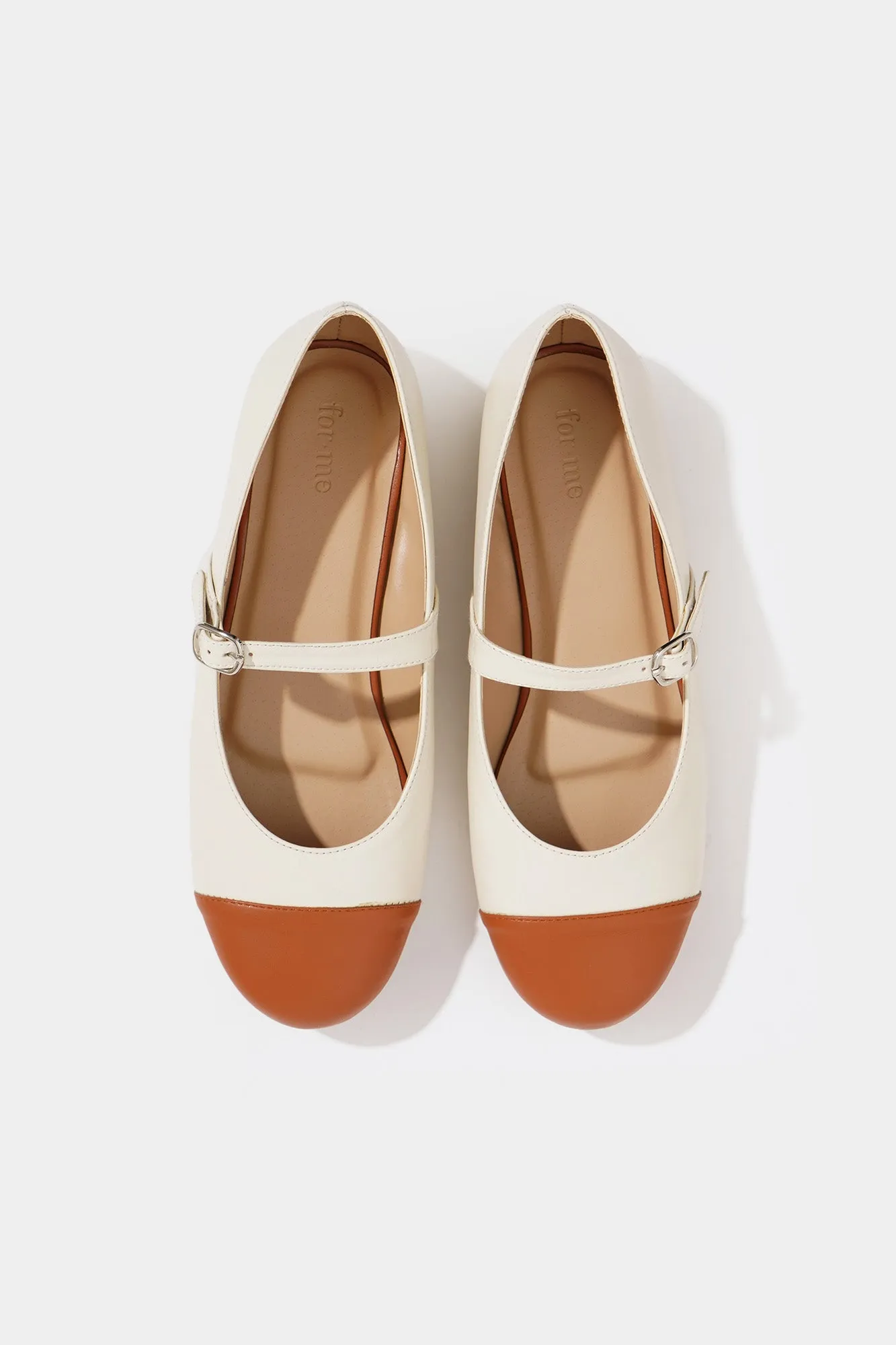 Two-Tone Round Toe Flats