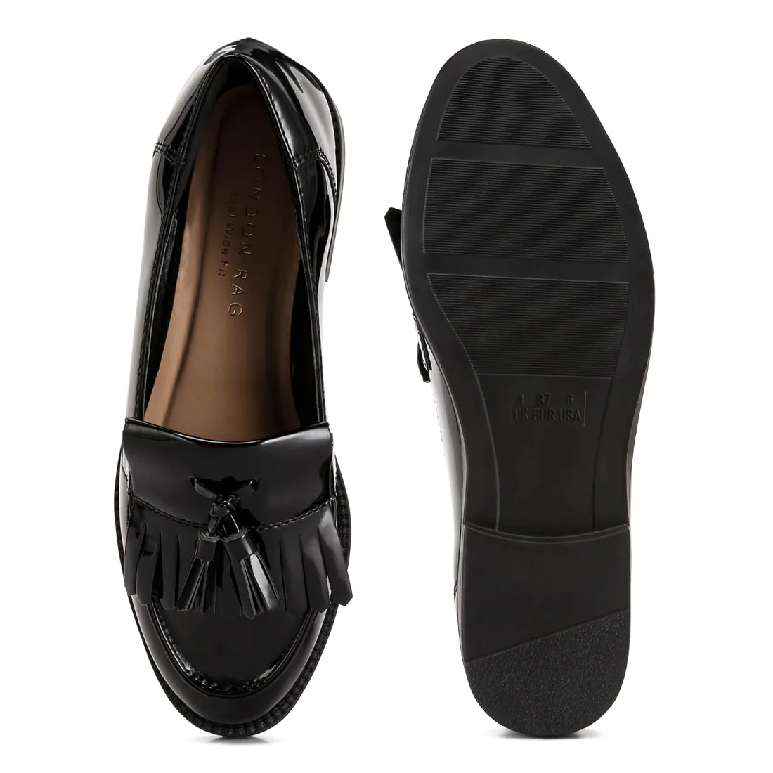 Valerie Tassel Detail Patent Loafers