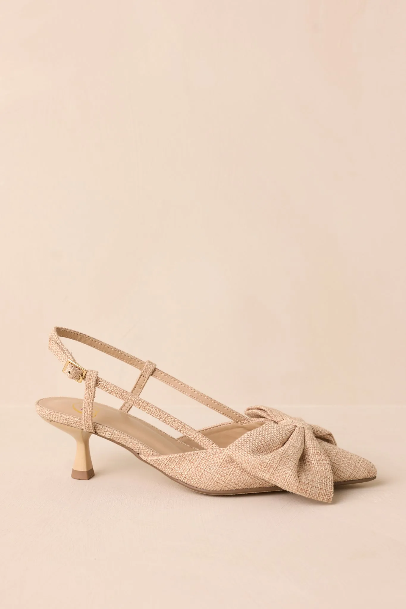 Wildest Dreams Raffia Pointed Toe Kitten Heels