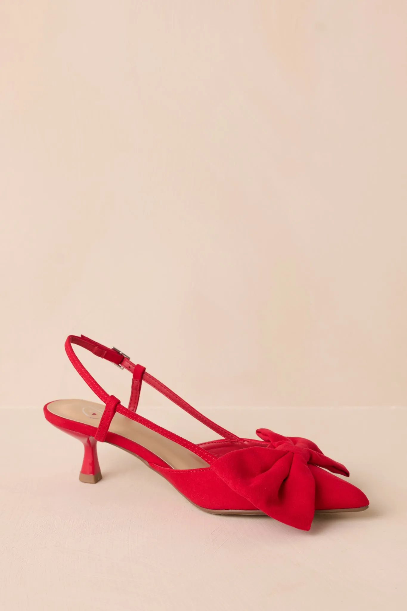 Wildest Dreams Red Pointed Toe Kitten Heels