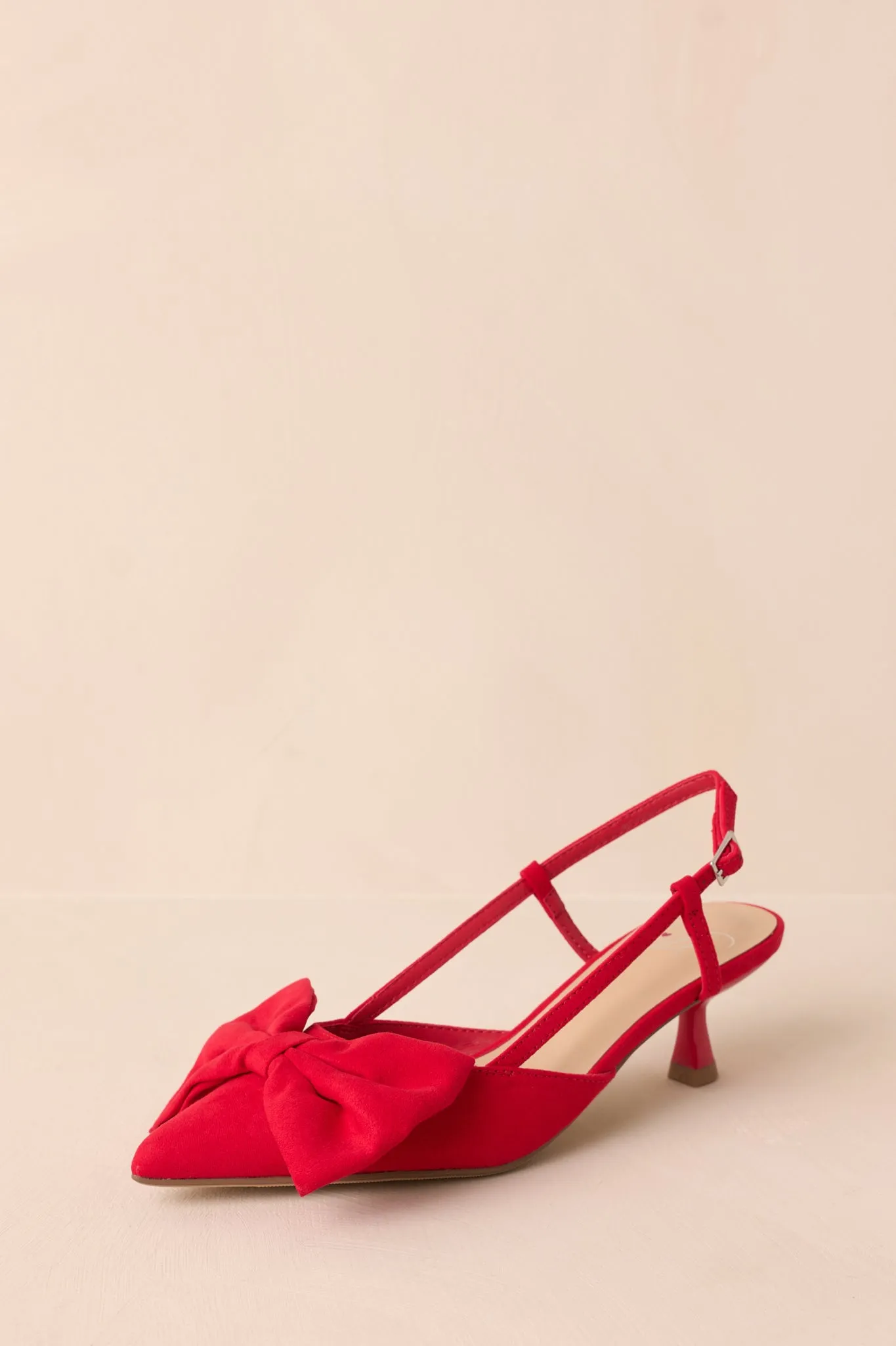 Wildest Dreams Red Pointed Toe Kitten Heels