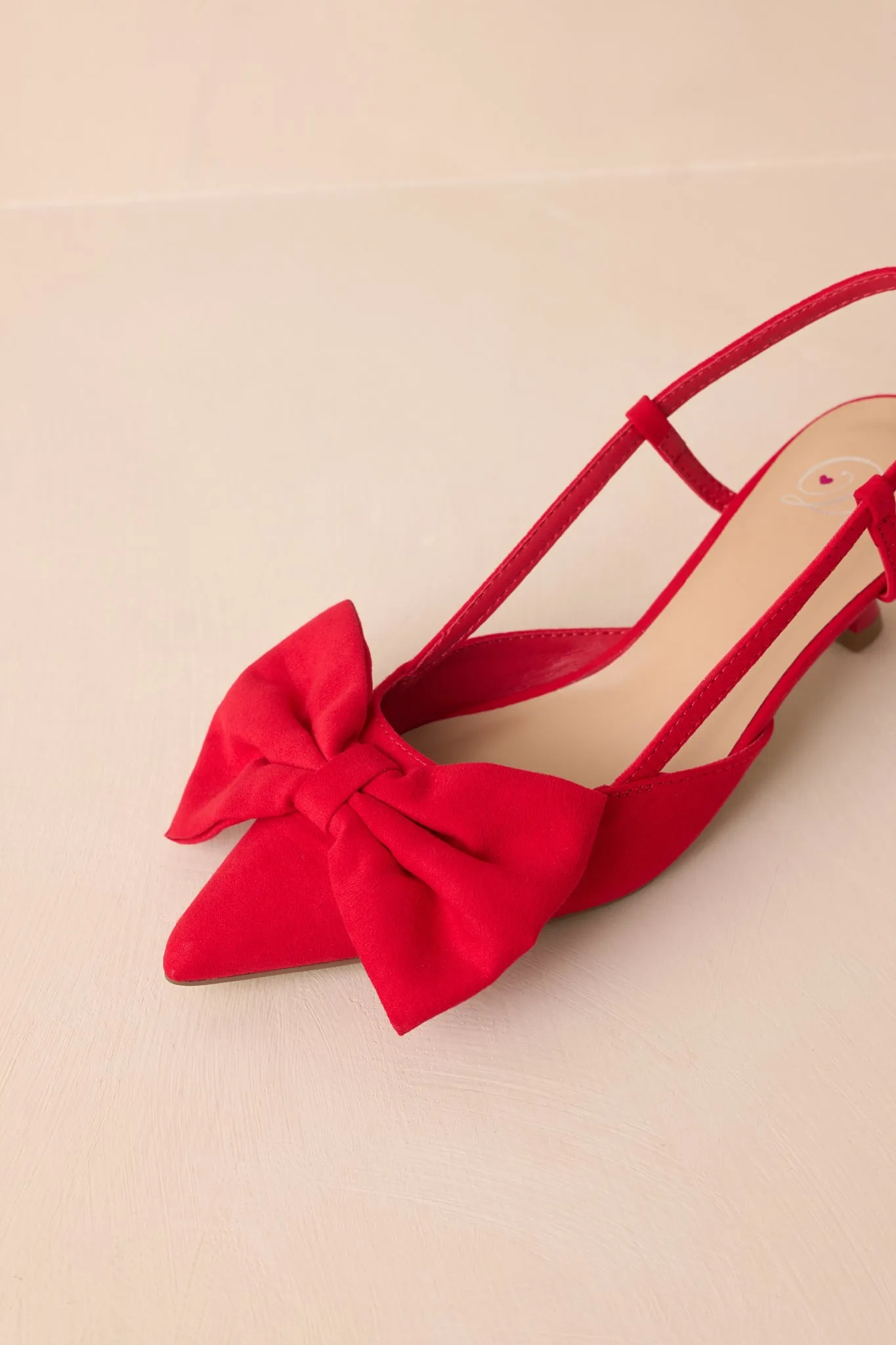 Wildest Dreams Red Pointed Toe Kitten Heels